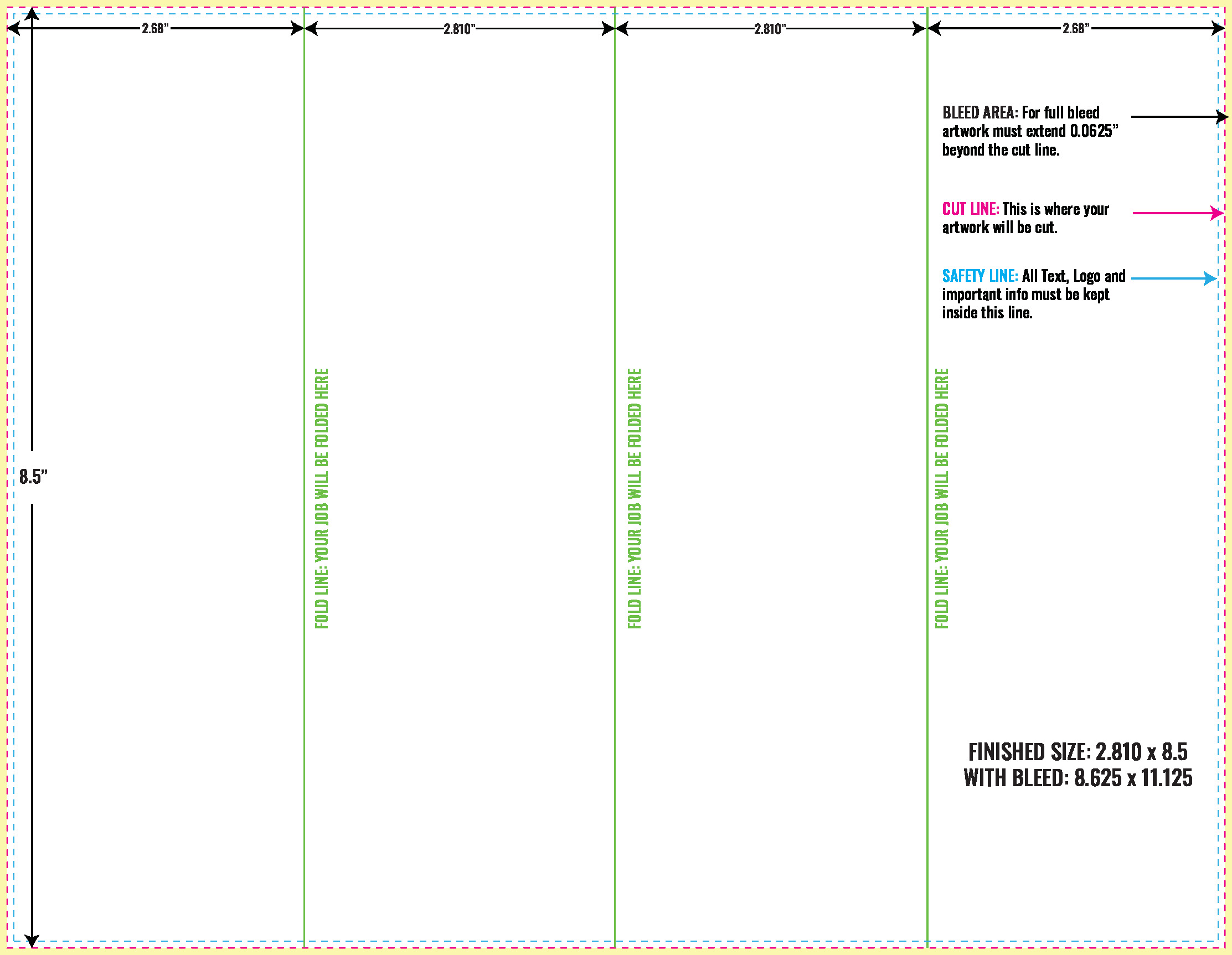 Print Layout Templates 8.5" x 11" Menus Vertical