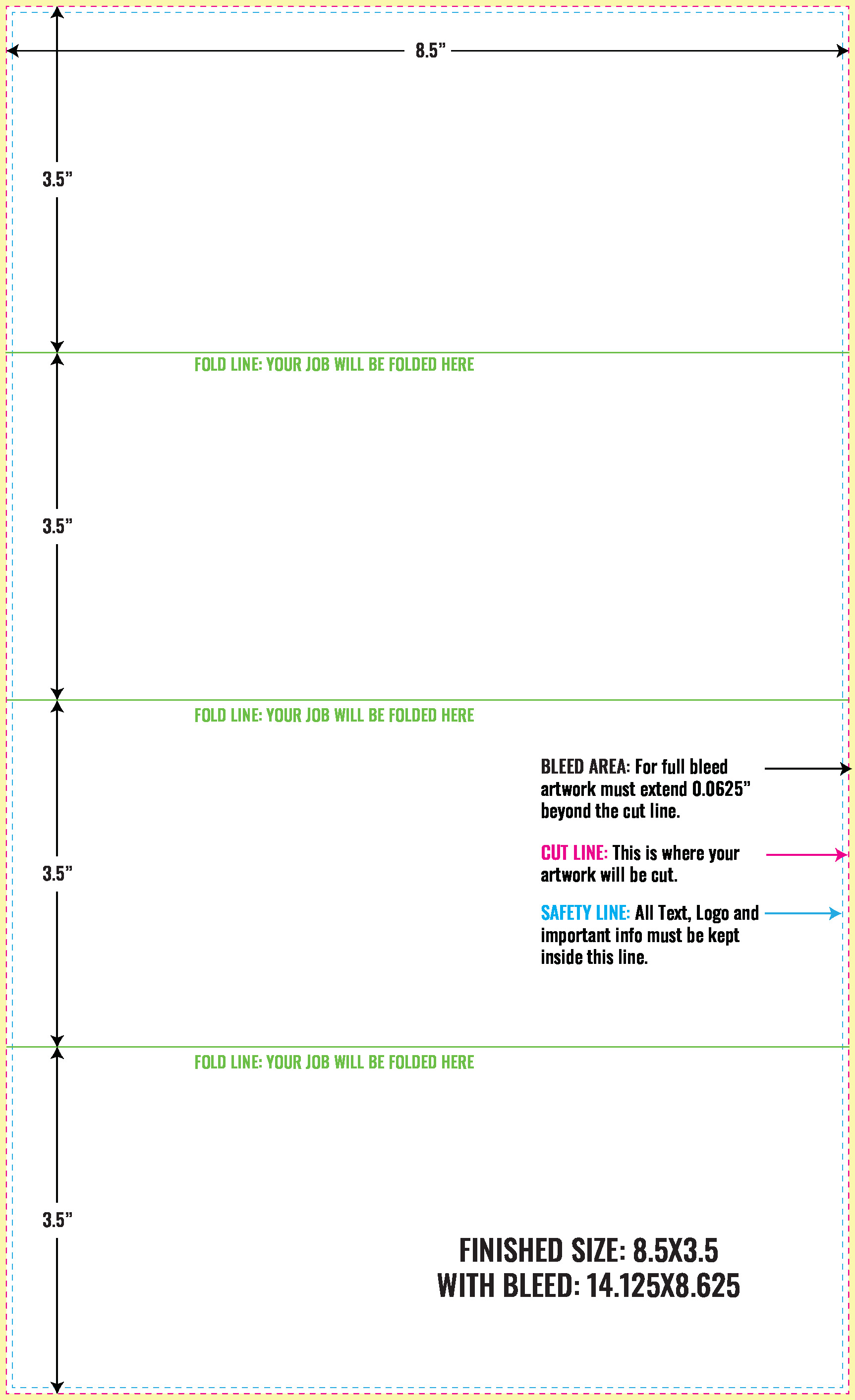 Print Layout Templates 8.5" x 14" Menus Horizontal