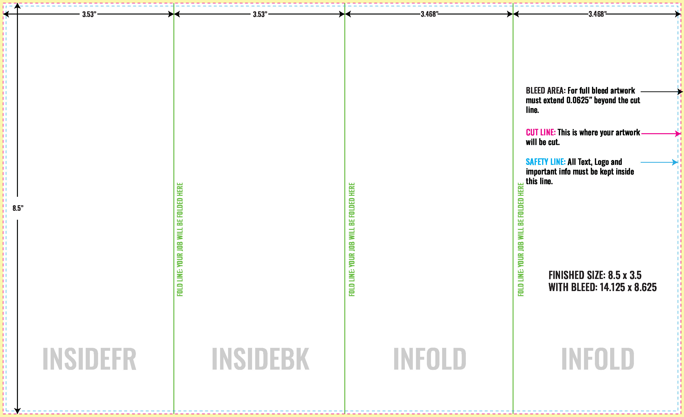 Print Layout Templates 8.5" x 14" Menus Vertical