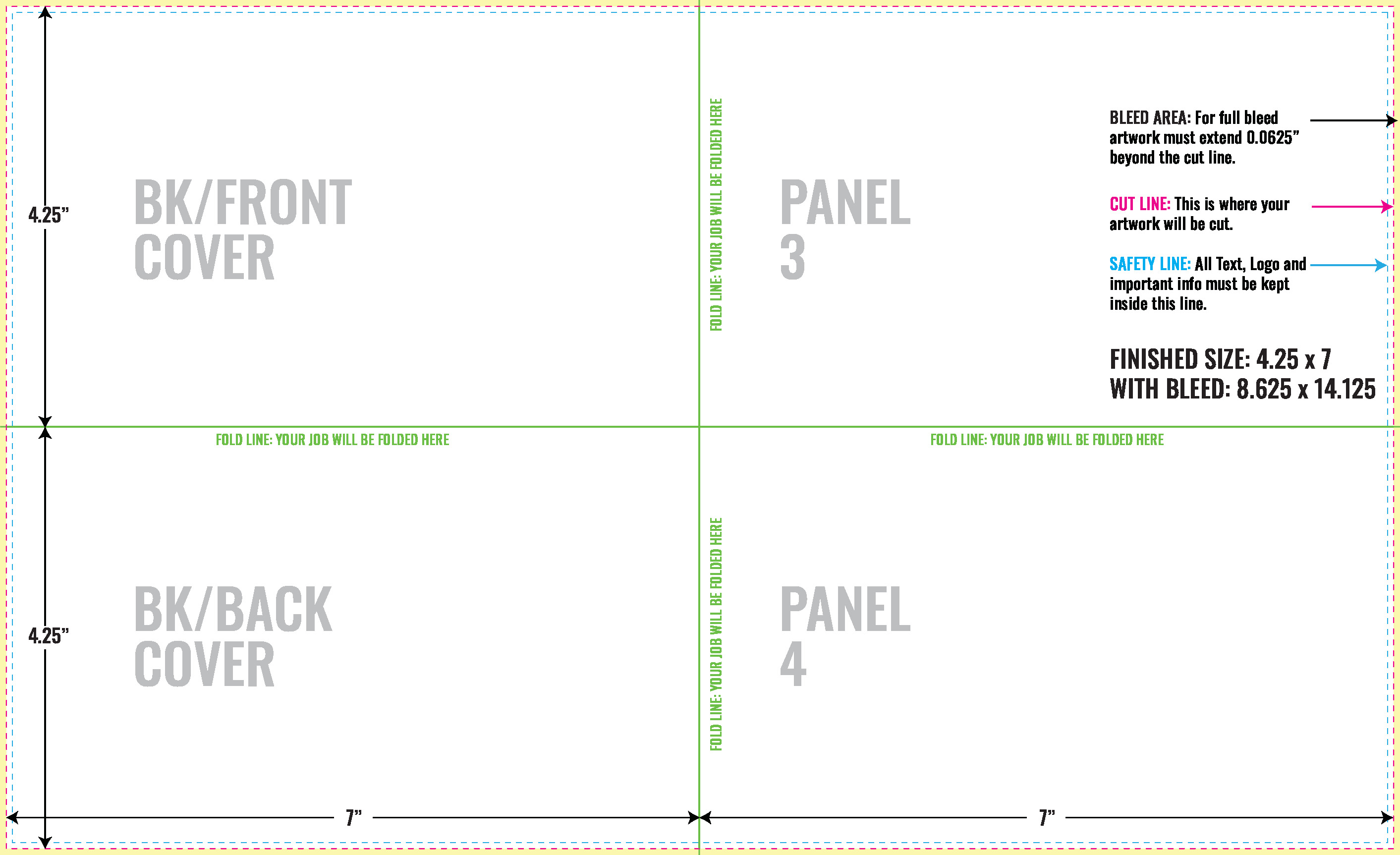 Print Layout Templates 8.5" x 14" Menus Vertical