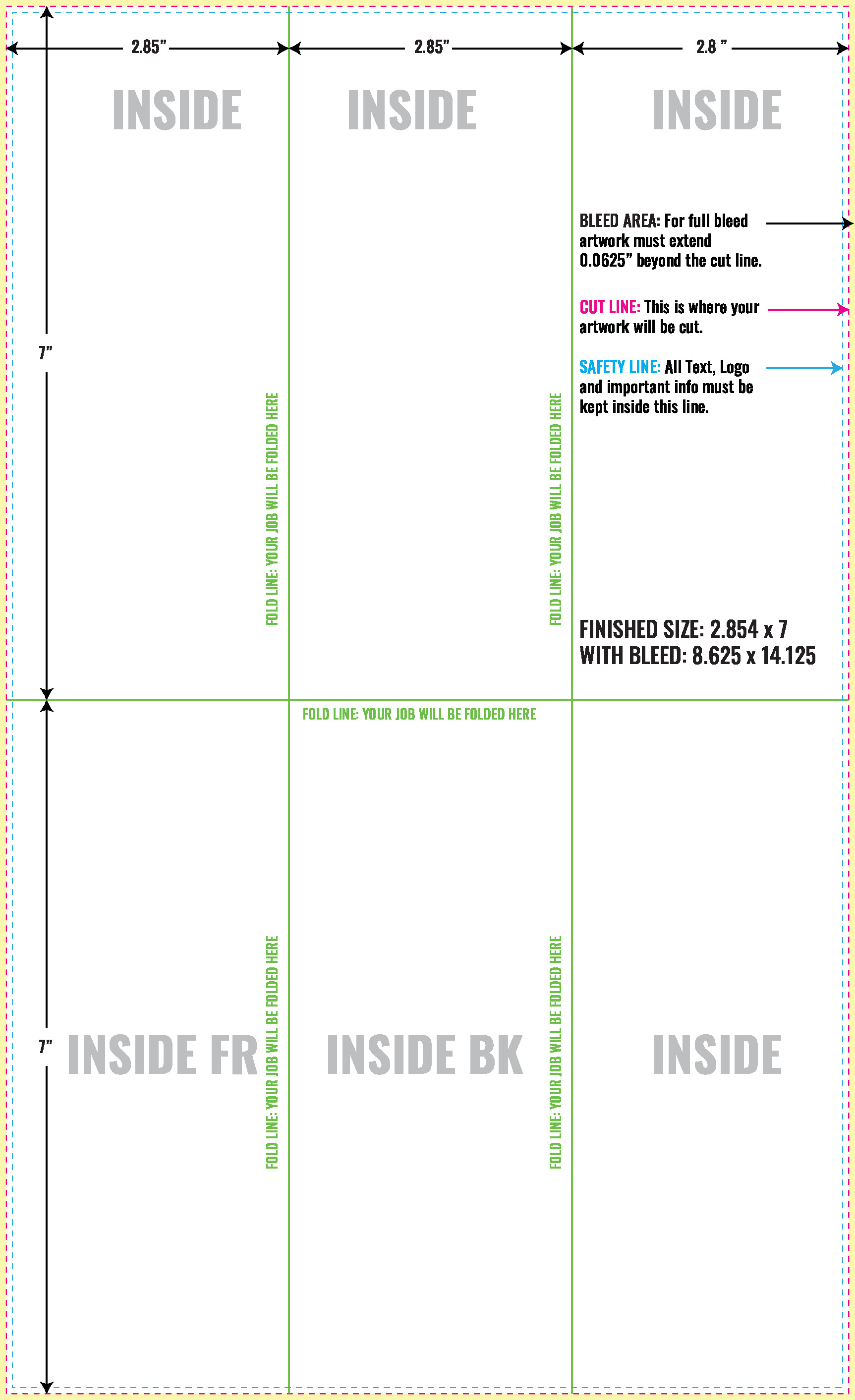Print Layout Templates 8.5" x 14" Menus Vertical