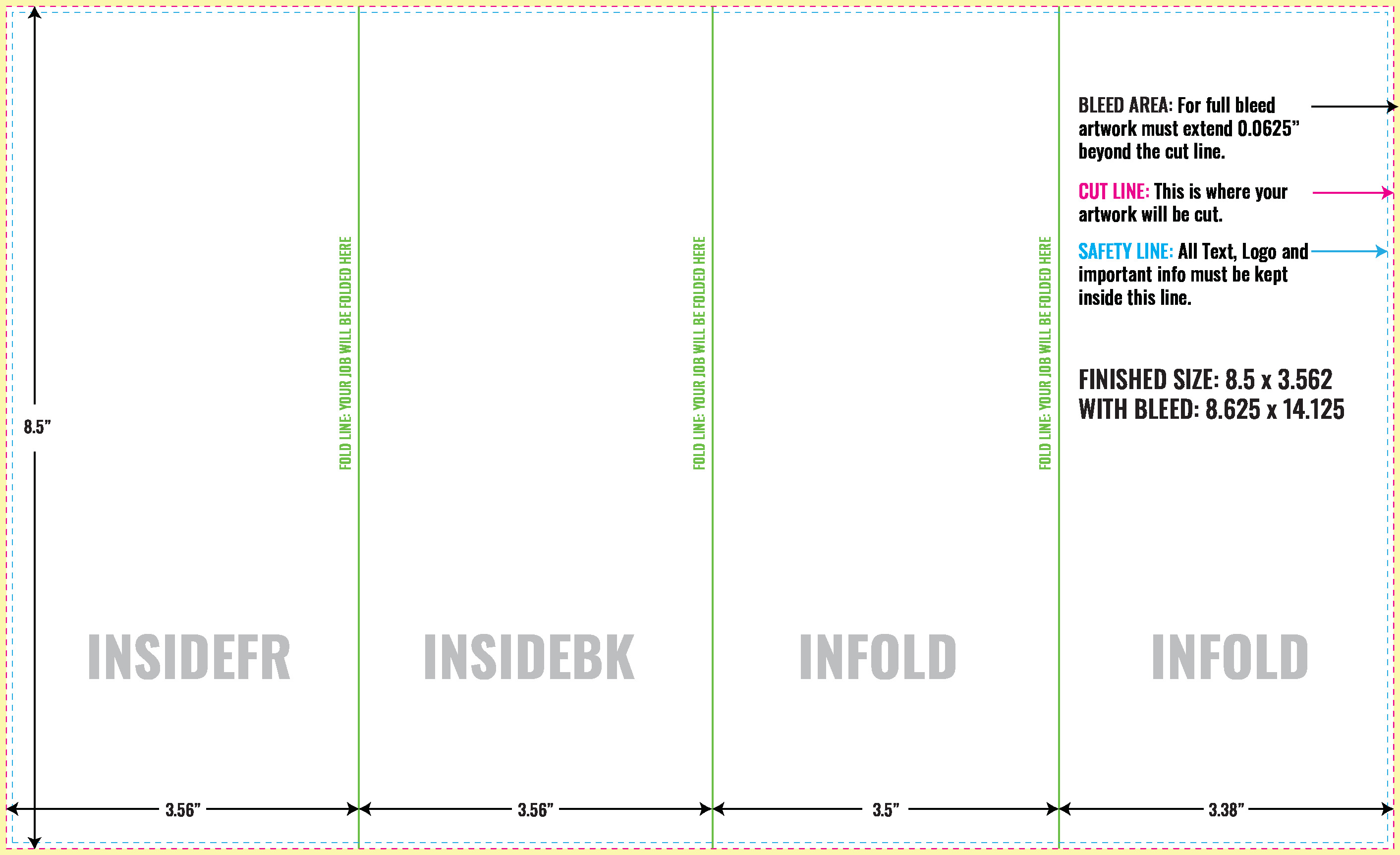 Print Layout Templates 8.5" x 14" Menus Vertical