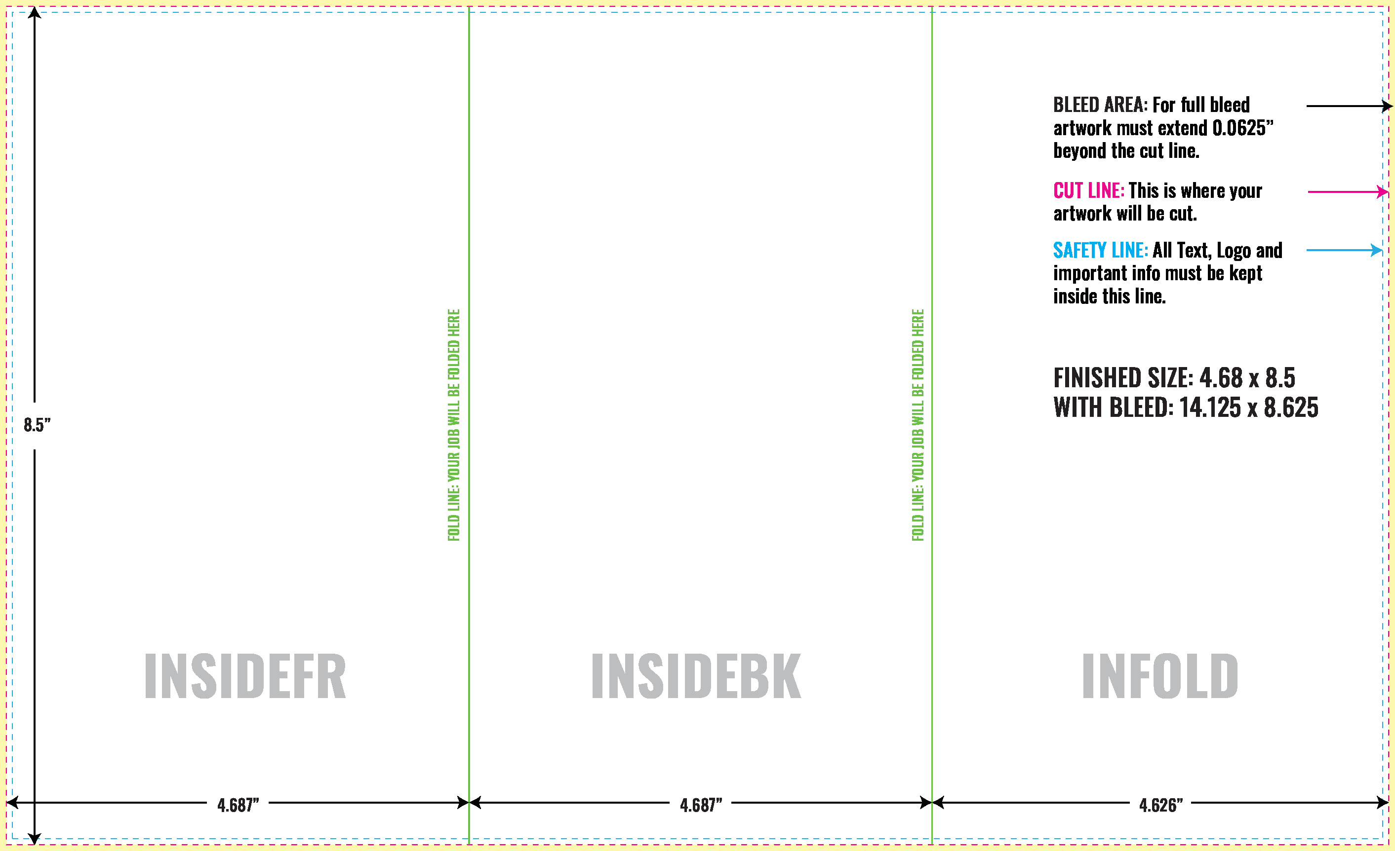 Print Layout Templates 8.5" x 14" Menus Vertical
