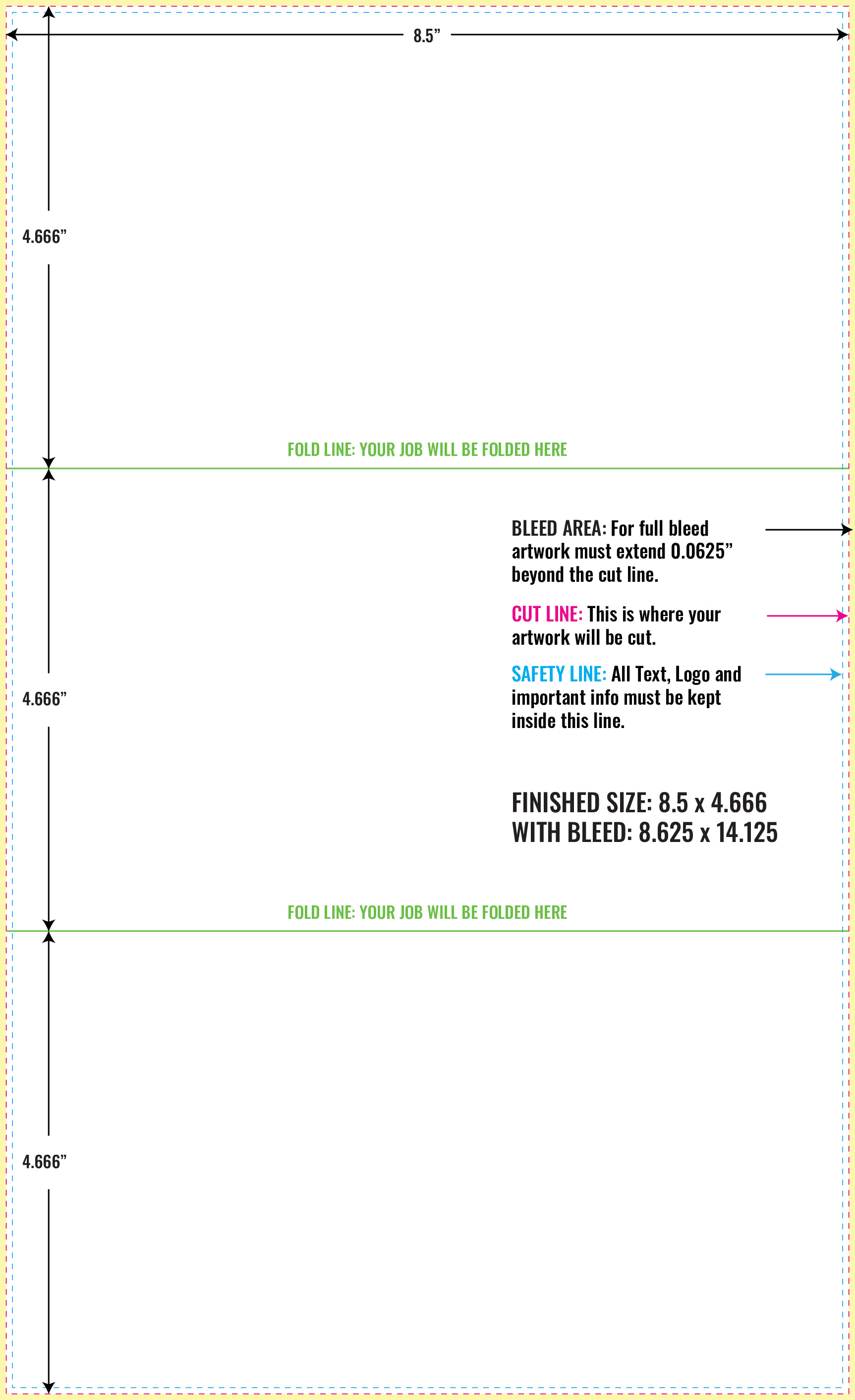 Print Layout Templates 8.5" x 14" Menus Horizontal