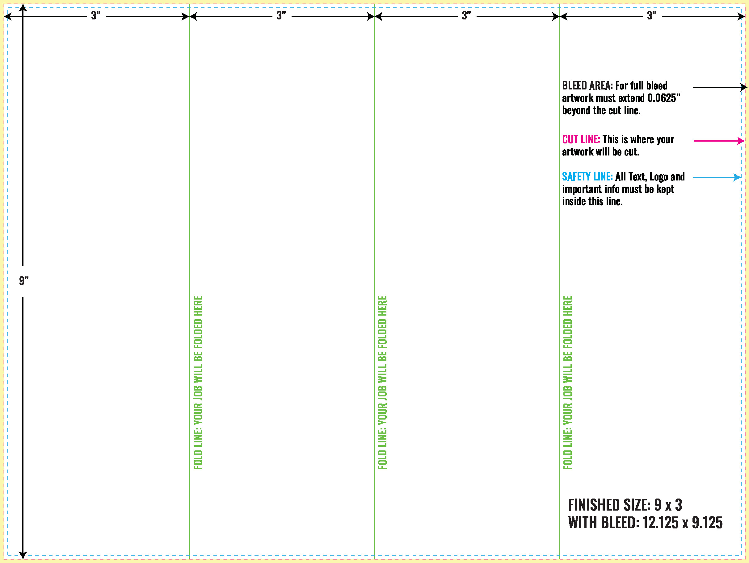 Print Layout Templates 9" x 12" Menus Vertical
