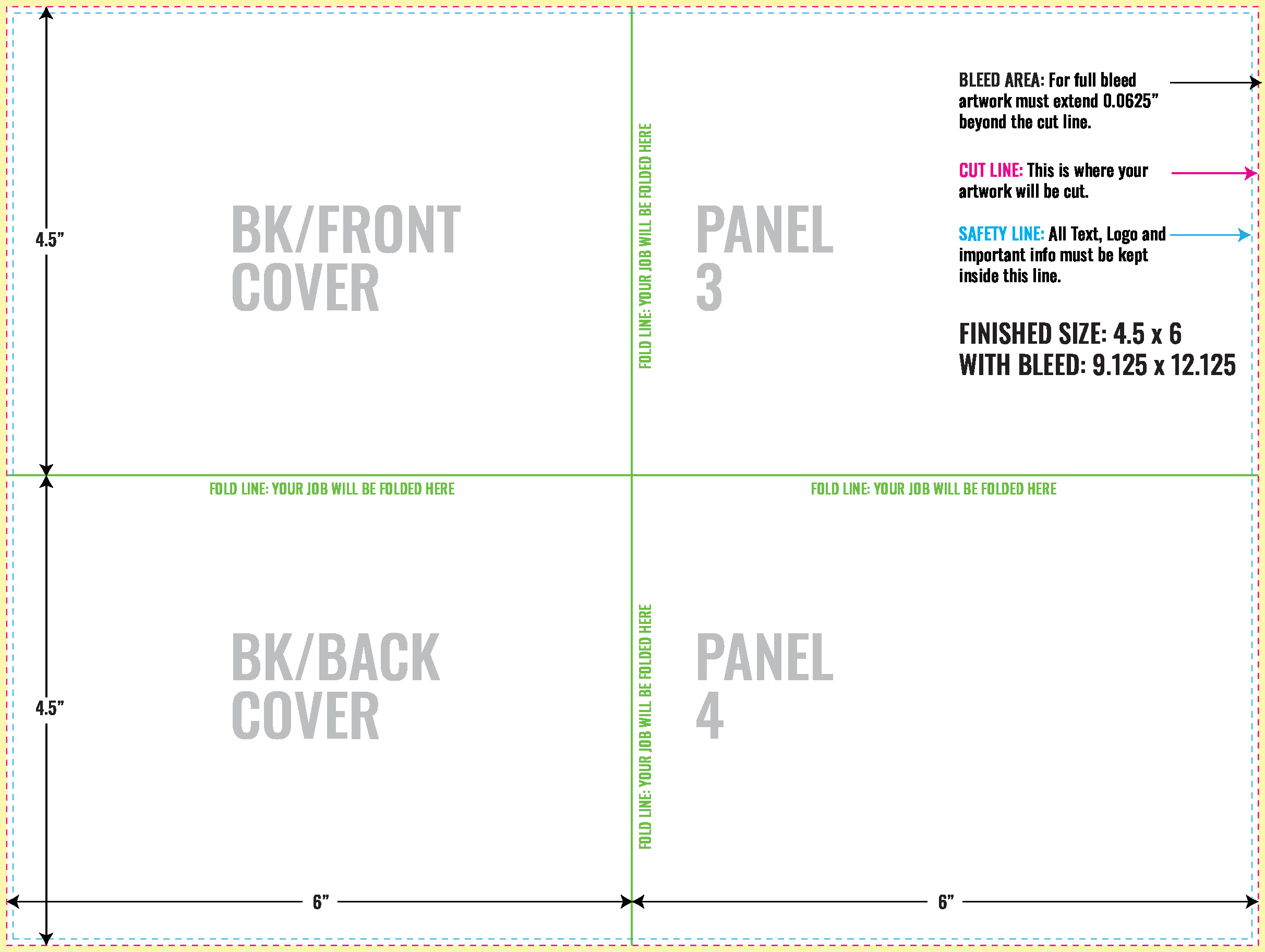Print Layout Templates 9" x 12" Menus Vertical