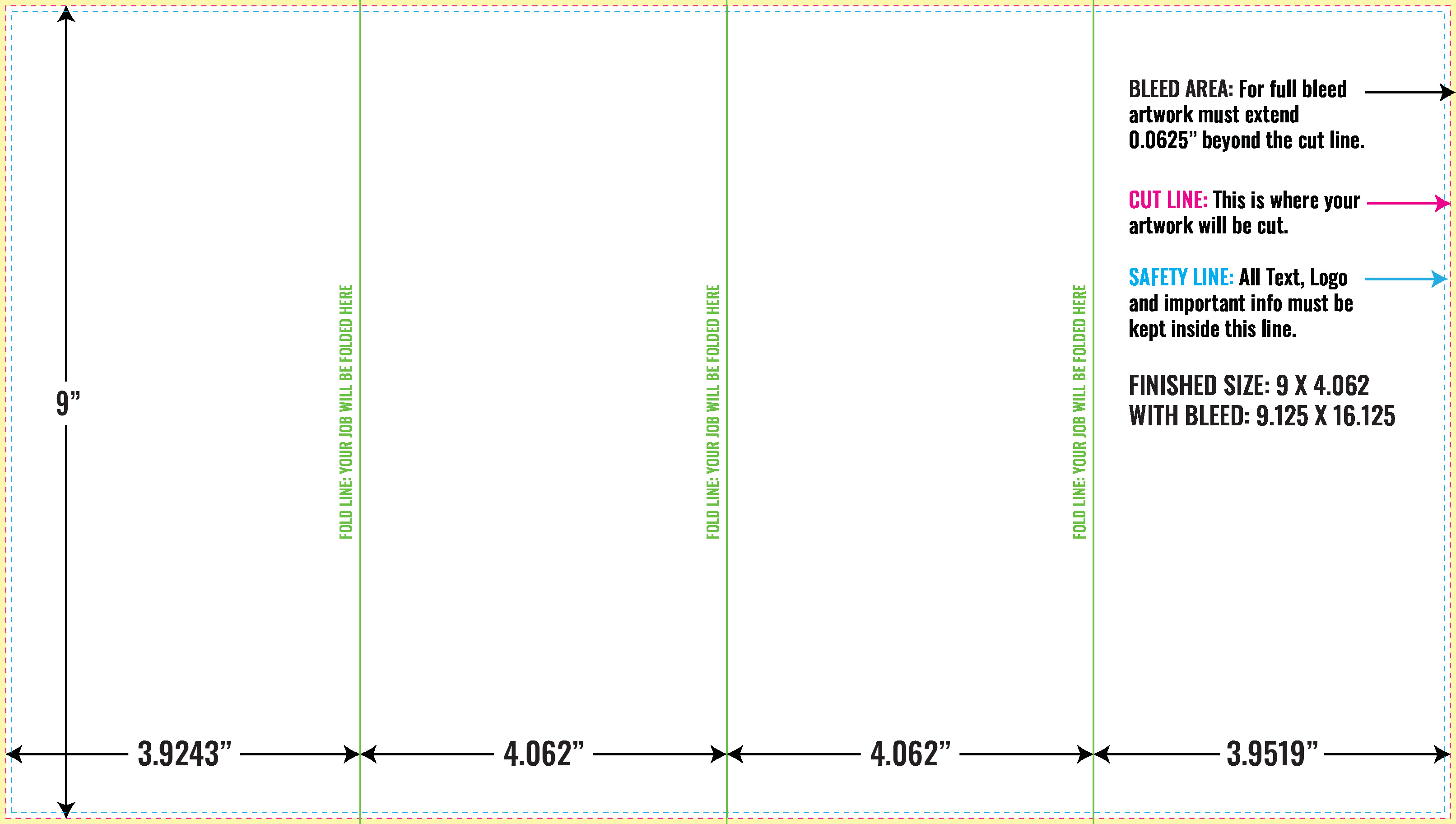 Print Layout Templates 9" x 16" Menus Vertical