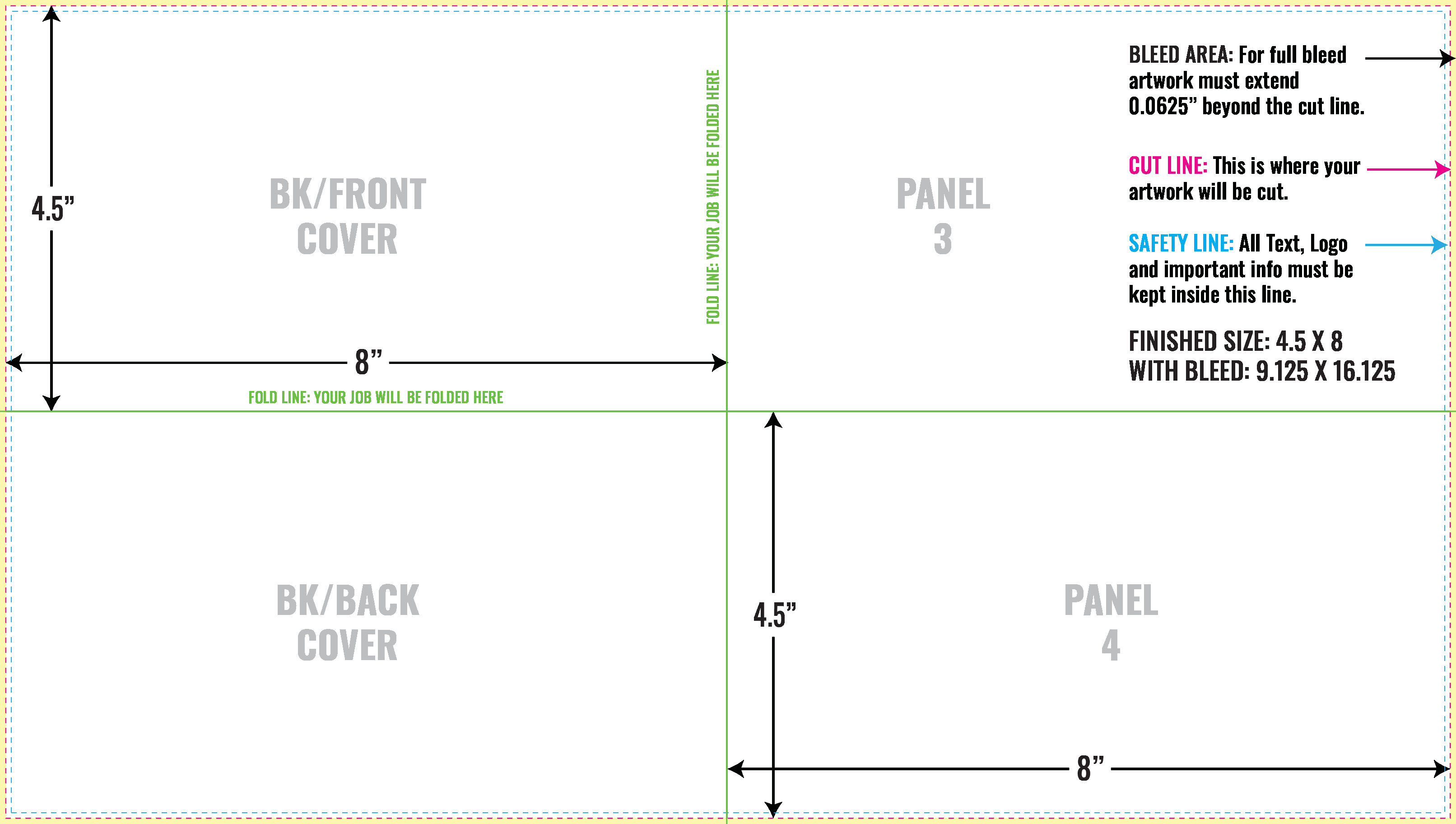 Print Layout Templates 9" x 16" Menus Vertical