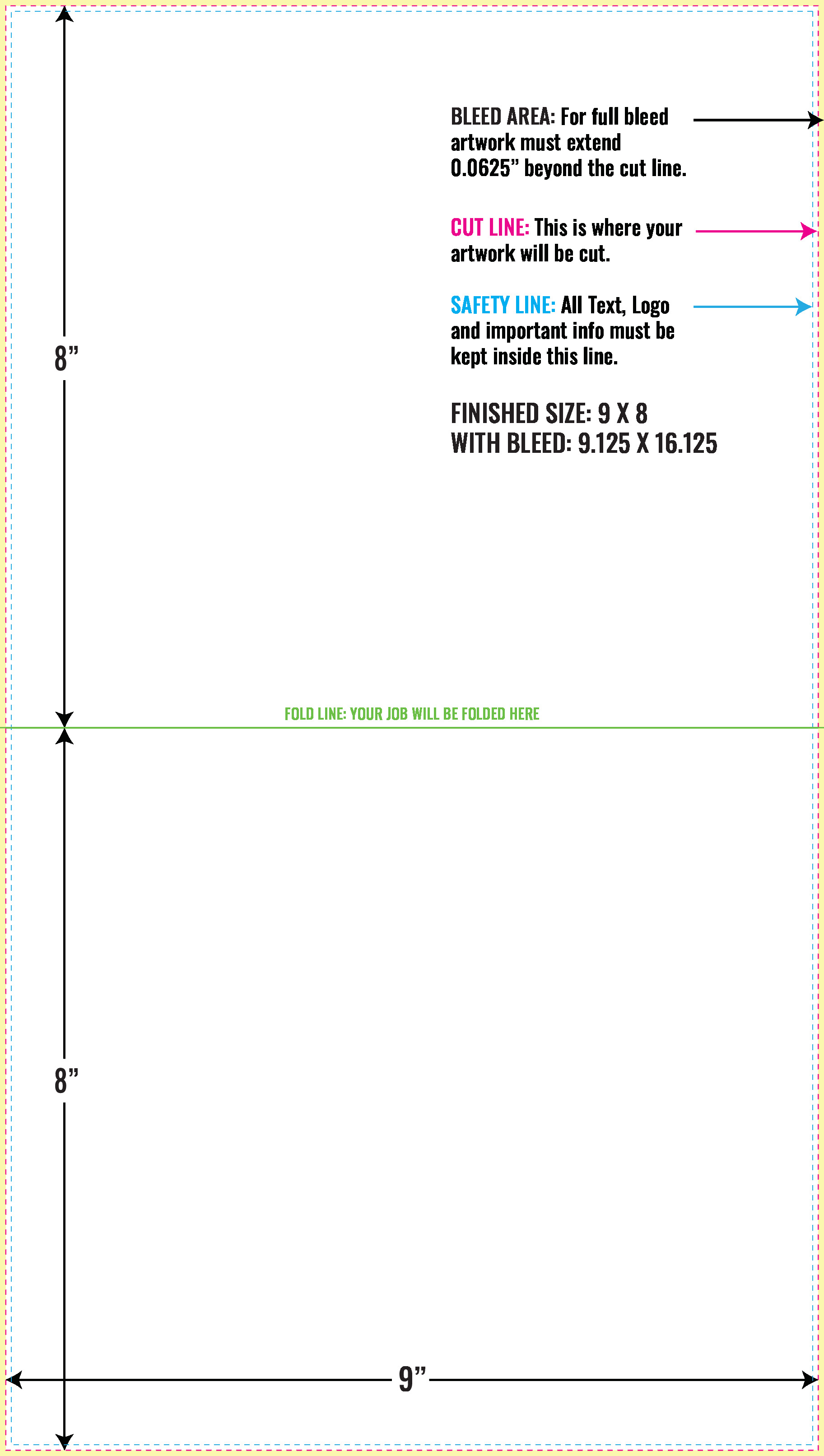 Print Layout Templates 9" x 16" Menus Horizontal