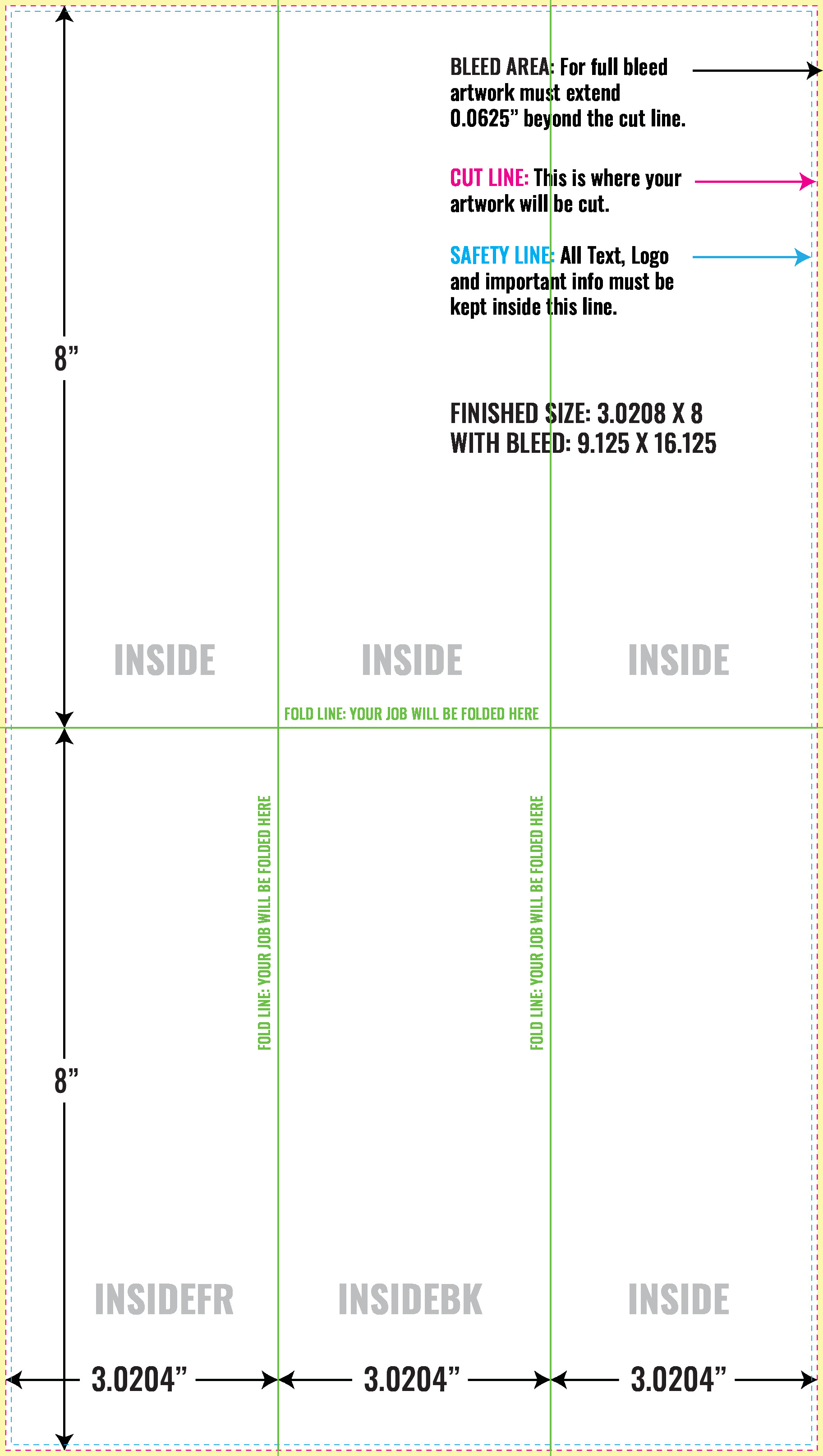Print Layout Templates 9" x 16" Menus Vertical
