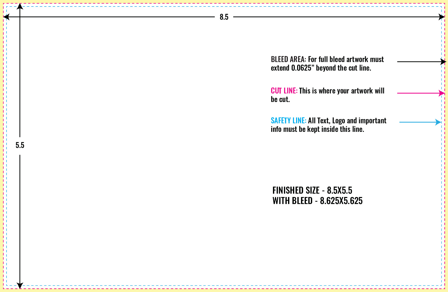 Print Layout Templates 5.5" x 8.5" Postcards 