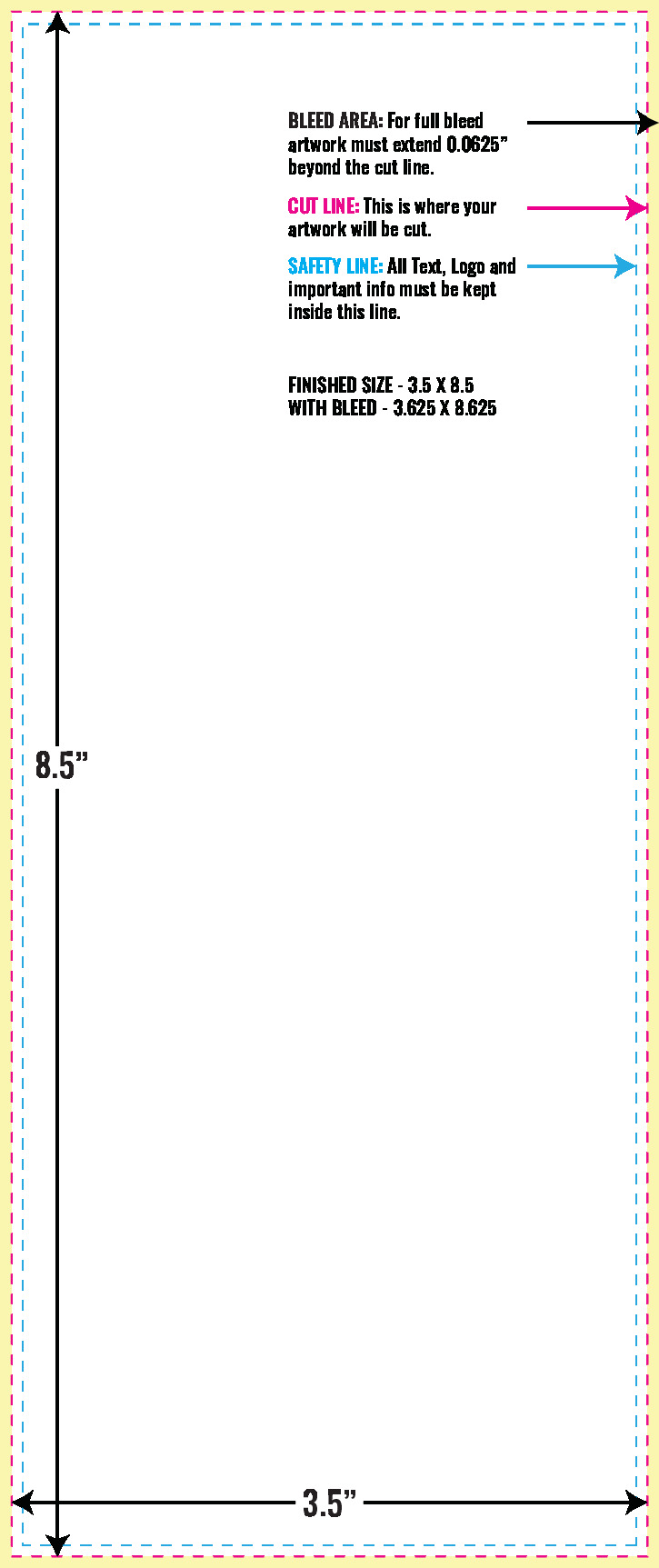 Print Layout Templates 3.5" x 8.5" Rack Cards 