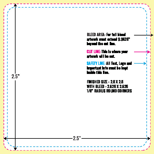 Print Layout Templates 2.5" x 2.5" Stickers 
