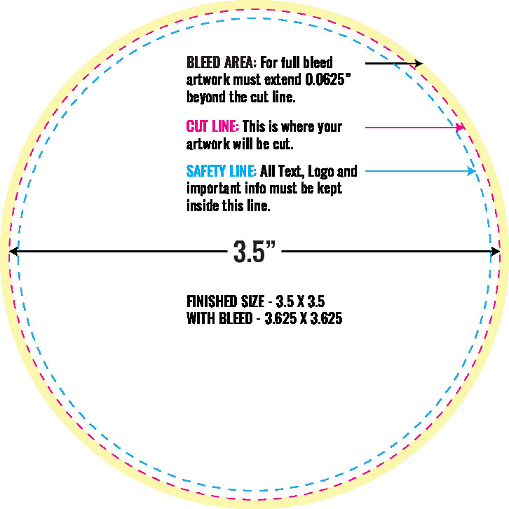 Print Layout Templates 3.5" x 3.5" Stickers 