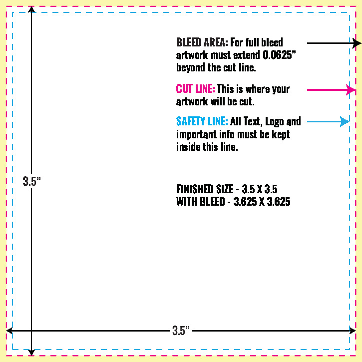 Print Layout Templates 3.5" x 3.5" Stickers 