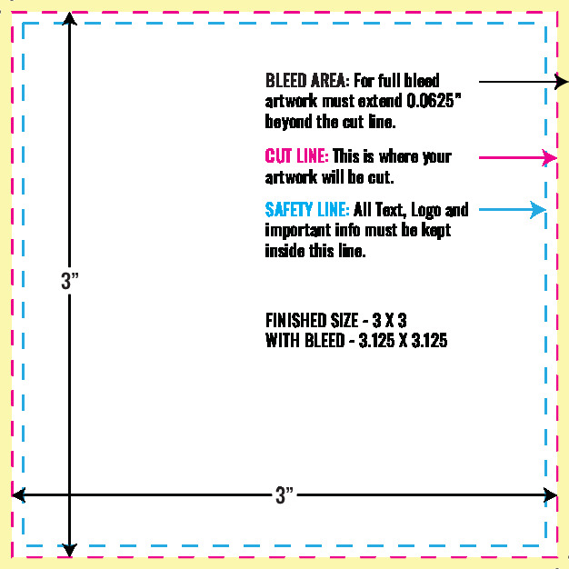 Print Layout Templates 3" x 3" Stickers 