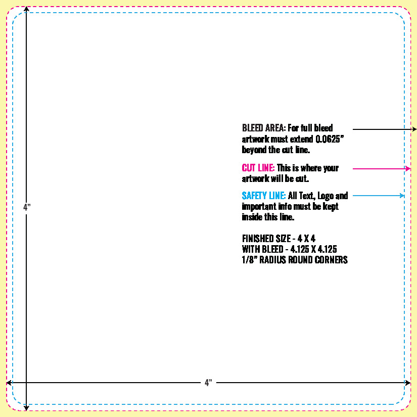 Print Layout Templates 4" x 4" Stickers 