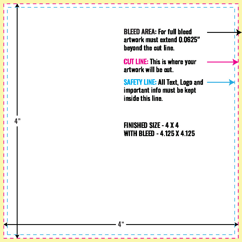 Print Layout Templates 4" x 4" Stickers 