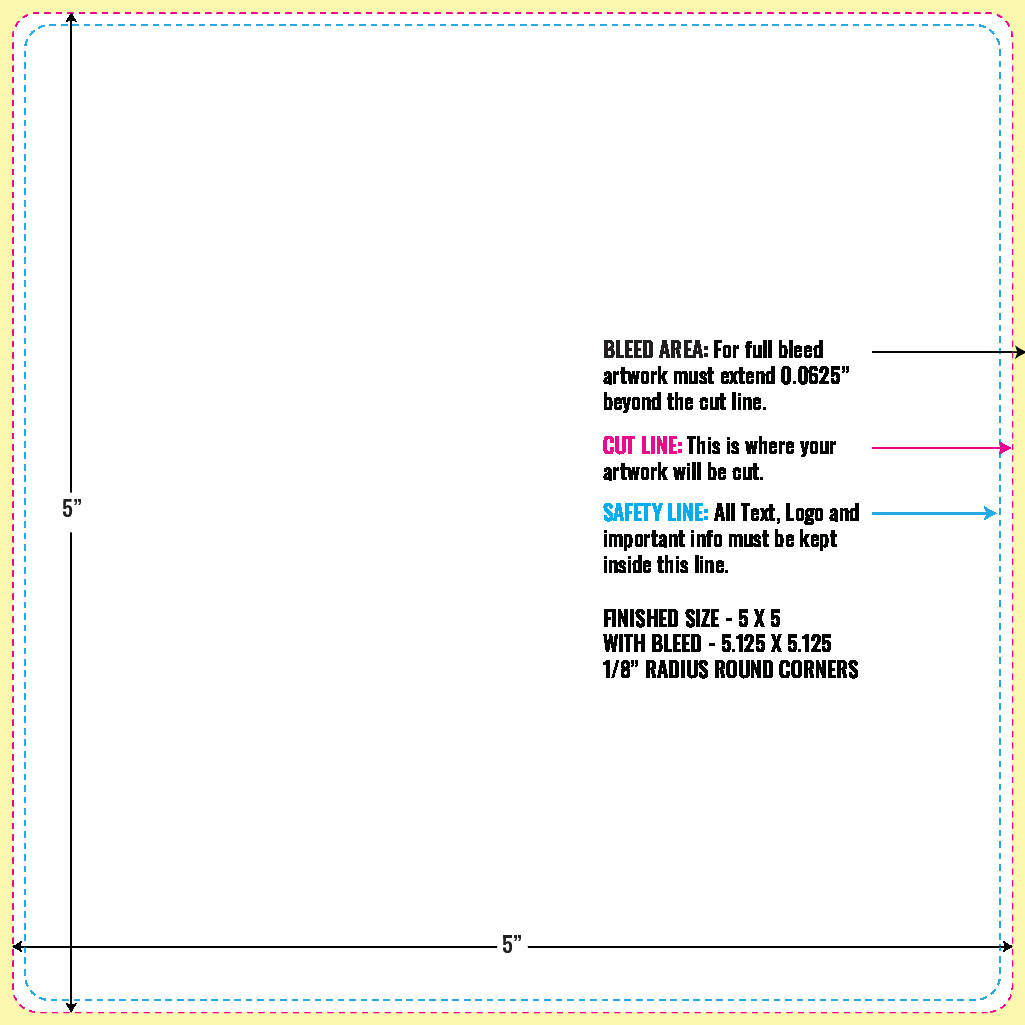 Print Layout Templates 5" x 5" Stickers 