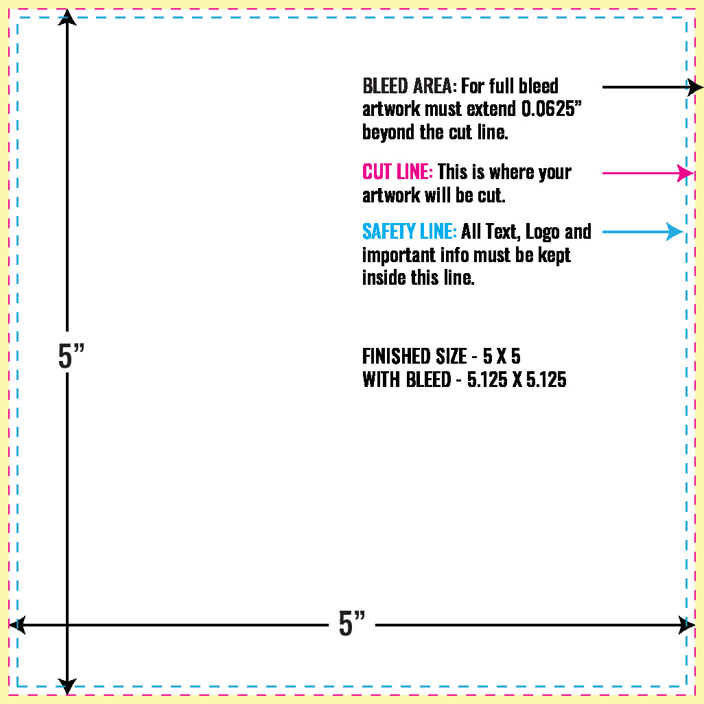 Print Layout Templates 5" x 5" Stickers 