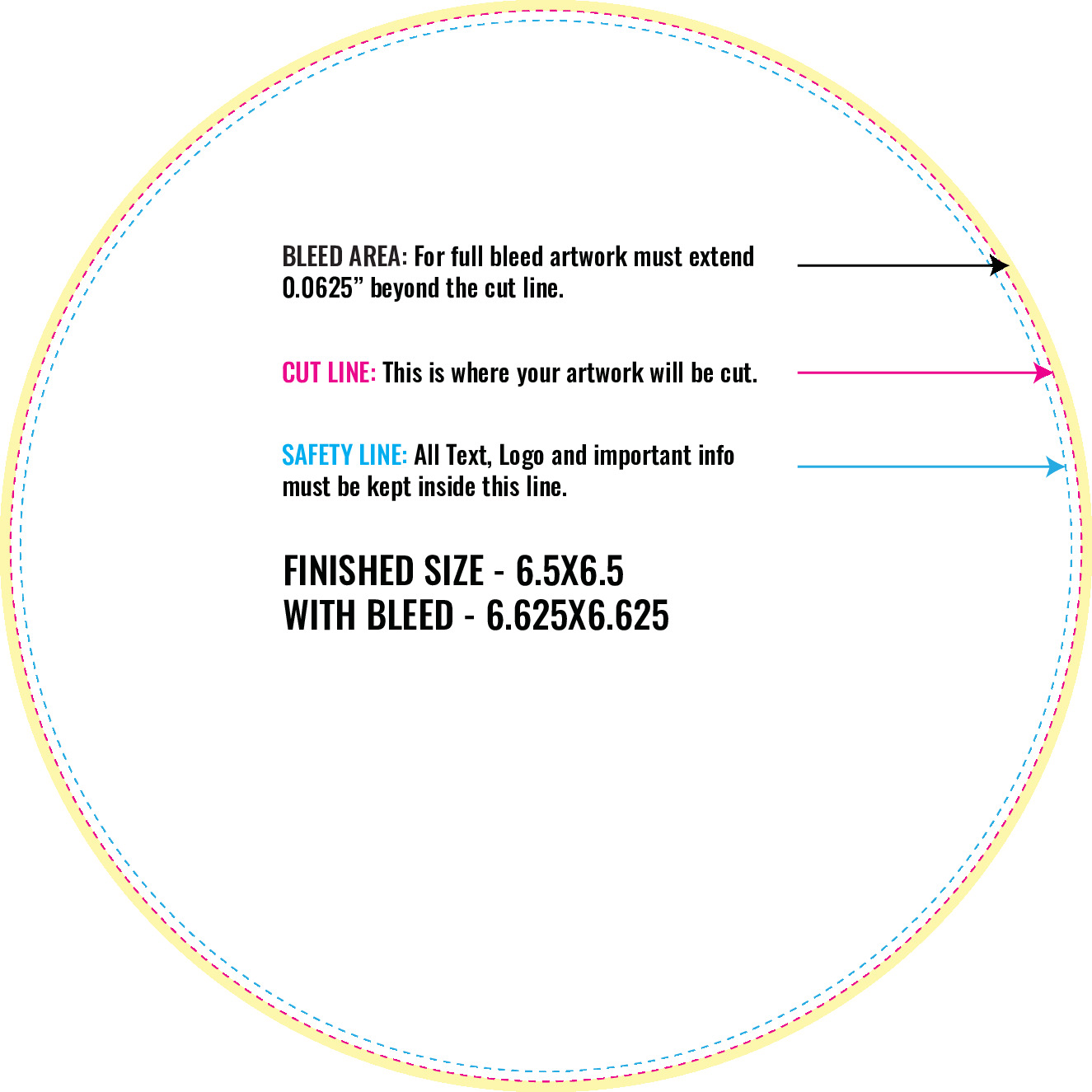 Print Layout Templates 6.5" x 6.5" Stickers 