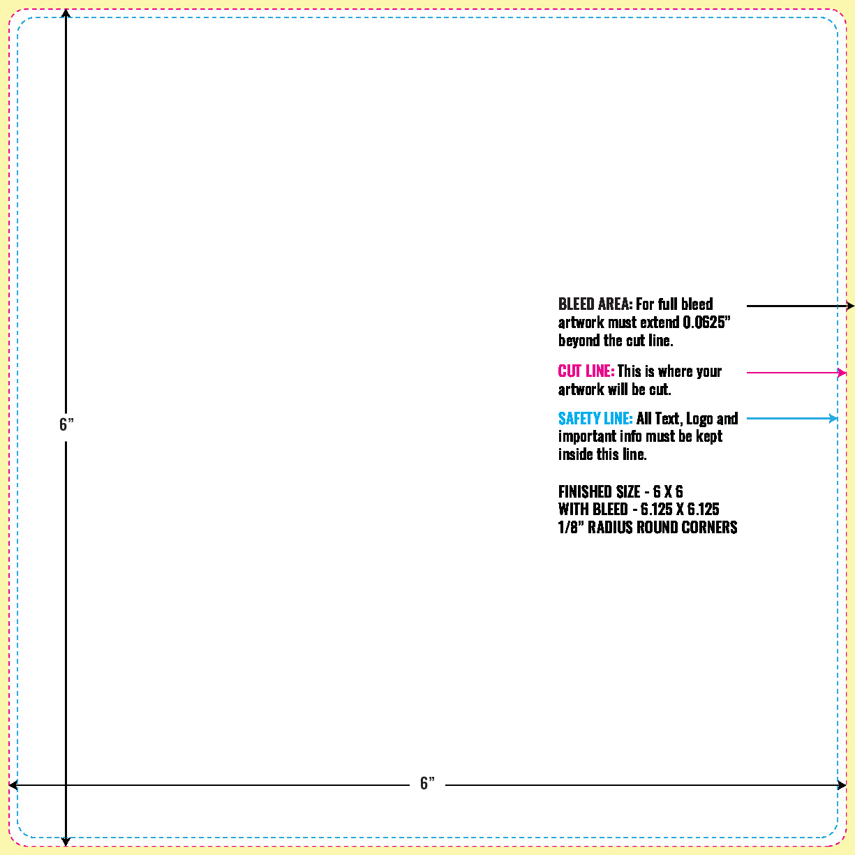 Print Layout Templates 6" x 6" Stickers 