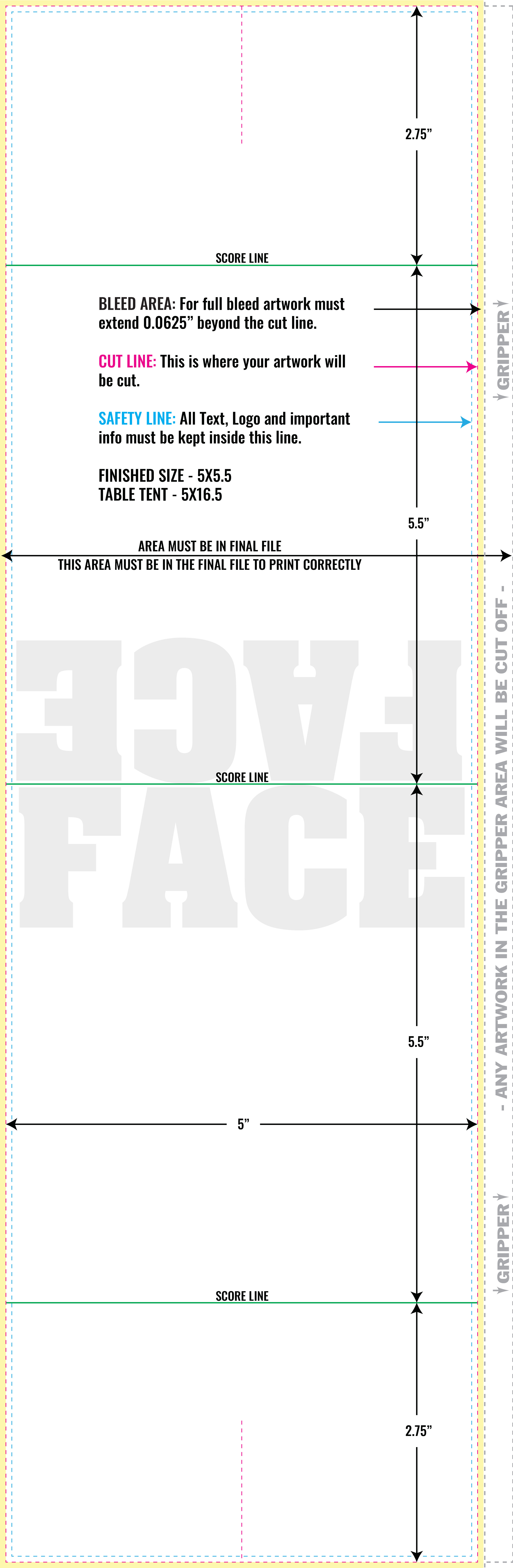 Print Layout Templates 5" x 5.5" Table Tents Vertical